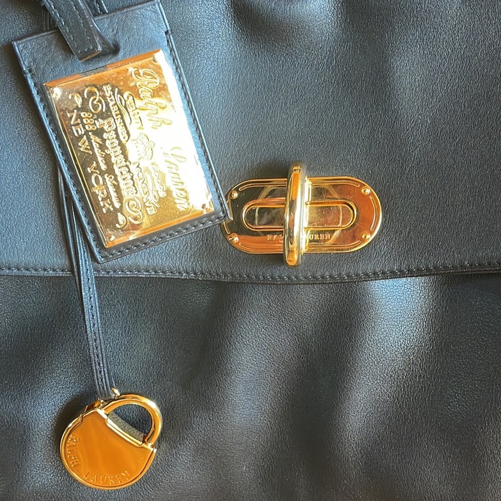 Ralph Lauren Black Leather Tiffin bag - Picture 6 of 11